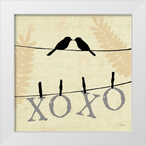 Sweet Tweets III White Modern Wood Framed Art Print by Pela Studio