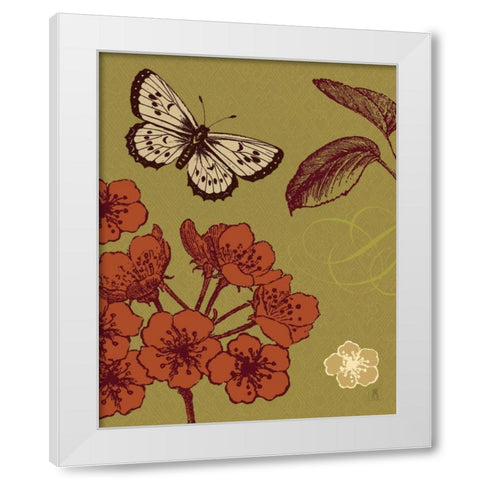 Orchard Flight White Modern Wood Framed Art Print by Studio Mousseau