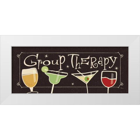 Group Therapy II White Modern Wood Framed Art Print by Pela Studio