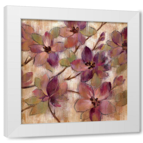 Magenta Branch II White Modern Wood Framed Art Print by Vassileva, Silvia