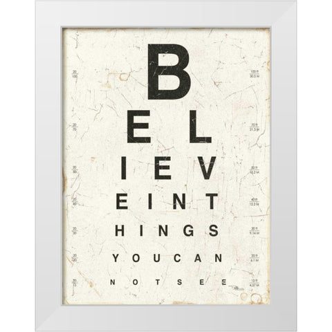 Eye Chart I White Modern Wood Framed Art Print by Pela Studio