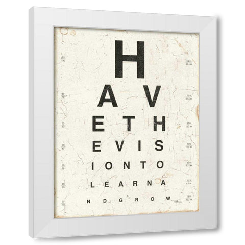 Eye Chart II White Modern Wood Framed Art Print by Pela Studio