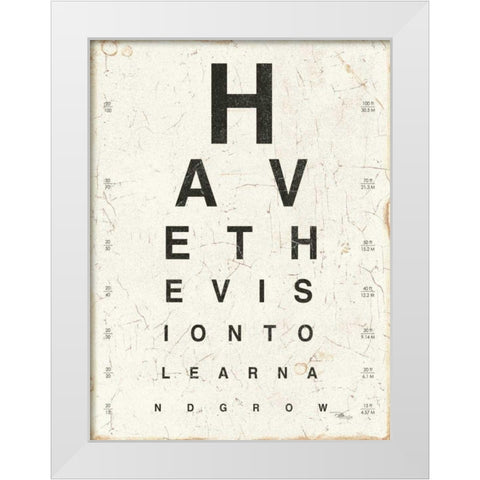Eye Chart II White Modern Wood Framed Art Print by Pela Studio