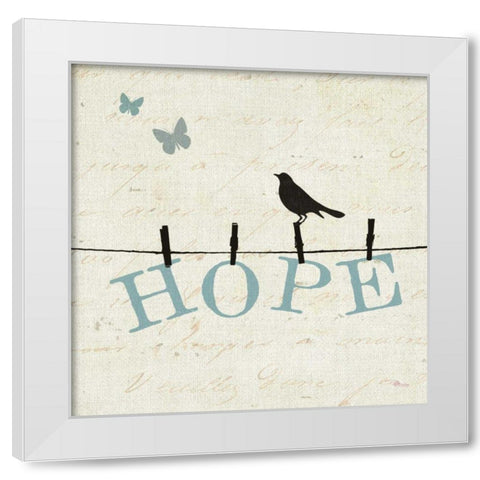 Bird Talk I White Modern Wood Framed Art Print by Pela Studio