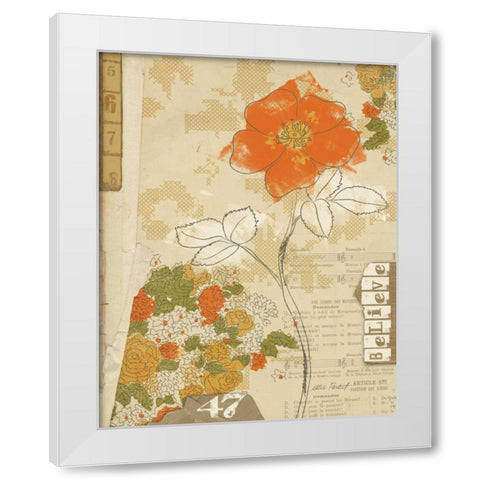 Collaged Botanicals I White Modern Wood Framed Art Print by Pertiet, Katie
