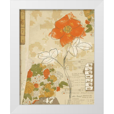 Collaged Botanicals I White Modern Wood Framed Art Print by Pertiet, Katie