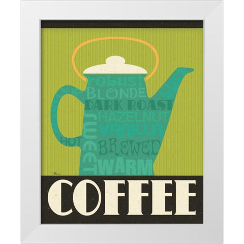 Kitchen It III White Modern Wood Framed Art Print by Pela Studio