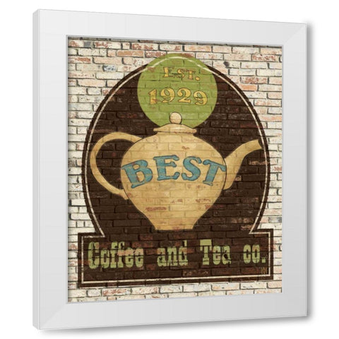 Best Coffee and Tea White Modern Wood Framed Art Print by Tillmon, Avery