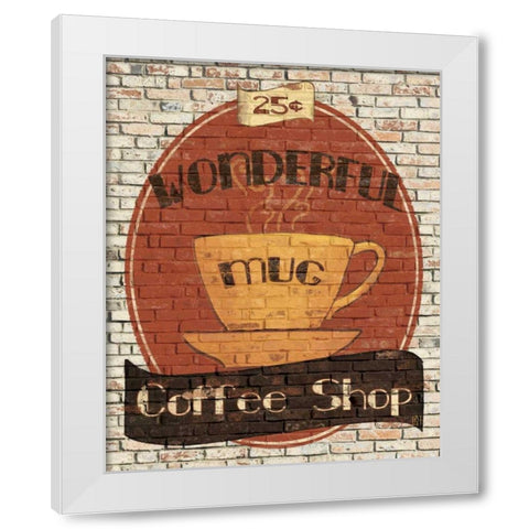 Wonderful Coffee Shop White Modern Wood Framed Art Print by Tillmon, Avery