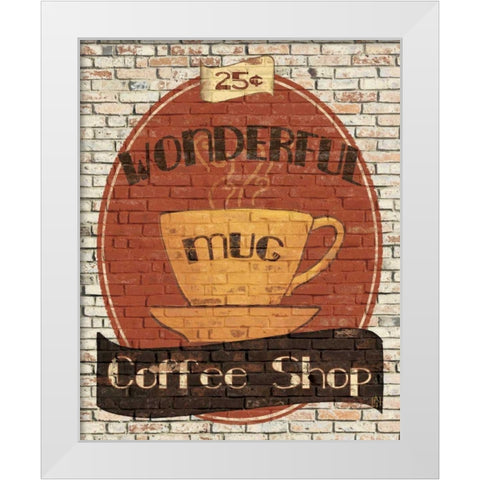 Wonderful Coffee Shop White Modern Wood Framed Art Print by Tillmon, Avery