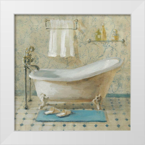 Victorian Bath III White Modern Wood Framed Art Print by Nai, Danhui