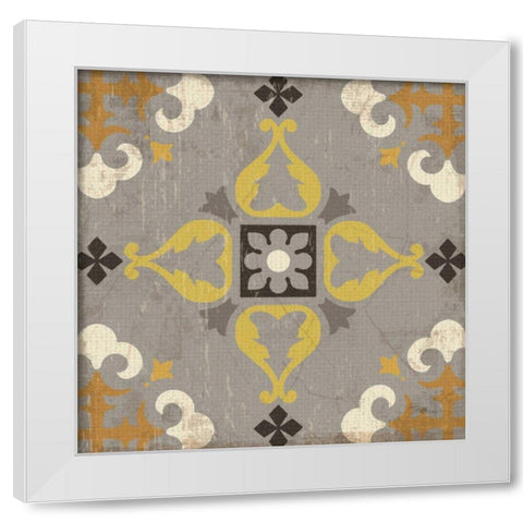 Golden Glow Square VIII White Modern Wood Framed Art Print by Pela Studio