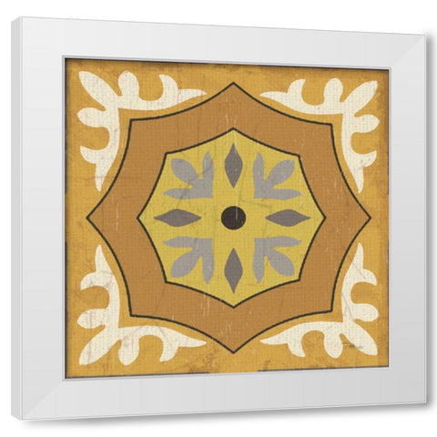 Golden Glow Square XII White Modern Wood Framed Art Print by Pela Studio