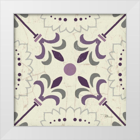 Lavender Glow Square II White Modern Wood Framed Art Print by Pela Studio