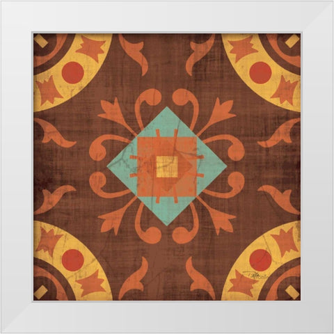 From India Square III White Modern Wood Framed Art Print by Pela Studio