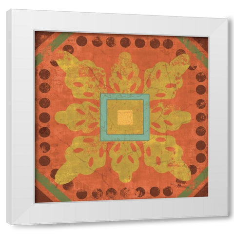 From India Square XII White Modern Wood Framed Art Print by Pela Studio