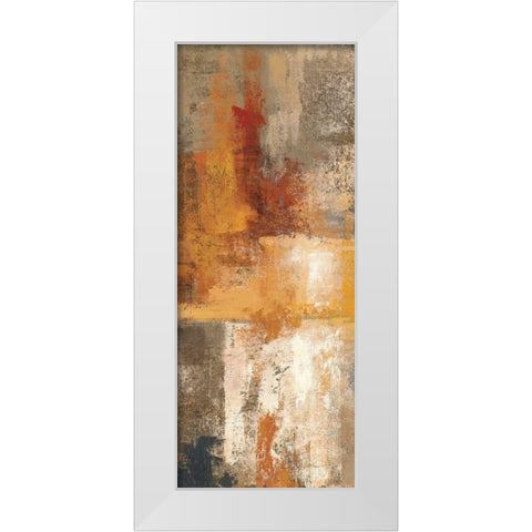Silver and Amber Panel I White Modern Wood Framed Art Print by Vassileva, Silvia