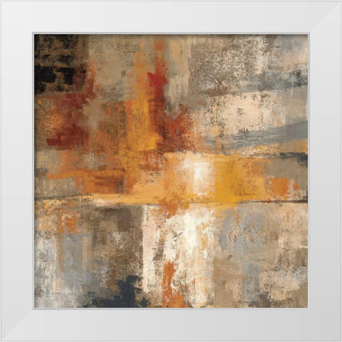 Silver and Amber White Modern Wood Framed Art Print by Vassileva, Silvia