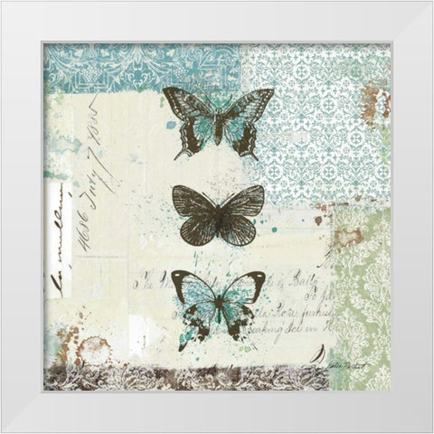 Bees n Butterflies No. 2 White Modern Wood Framed Art Print by Pertiet, Katie
