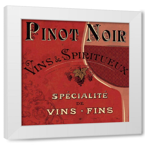 Red Label II White Modern Wood Framed Art Print by Pela Studio