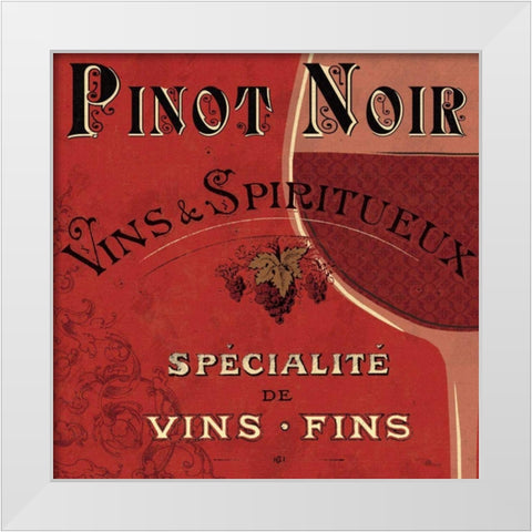 Red Label II White Modern Wood Framed Art Print by Pela Studio