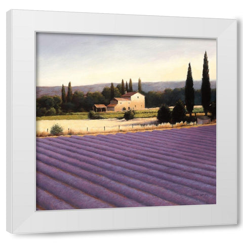 Lavender Fields II Crop White Modern Wood Framed Art Print by Wiens, James