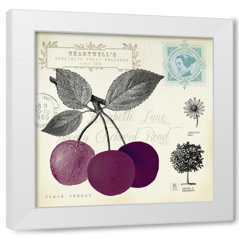 Cherry Notes White Modern Wood Framed Art Print by Studio Mousseau
