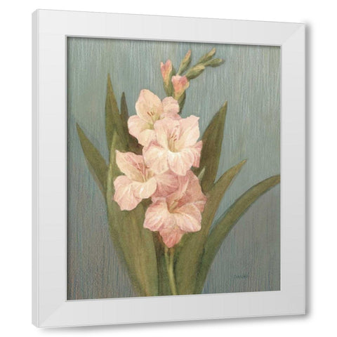 August Gladiola White Modern Wood Framed Art Print by Nai, Danhui