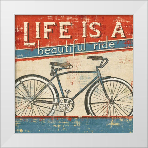 Beautiful Ride I White Modern Wood Framed Art Print by Pela Studio