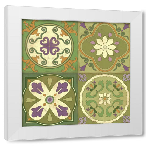 Fresh Herb Tiles Square White Modern Wood Framed Art Print by Charron, Veronique