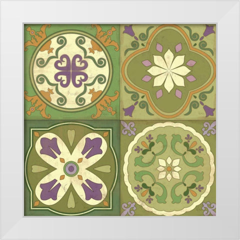 Fresh Herb Tiles Square White Modern Wood Framed Art Print by Charron, Veronique
