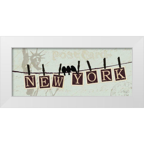 Migration III White Modern Wood Framed Art Print by Pela