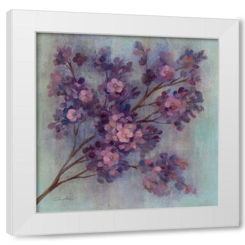 Twilight Cherry Blossoms I White Modern Wood Framed Art Print by Vassileva, Silvia