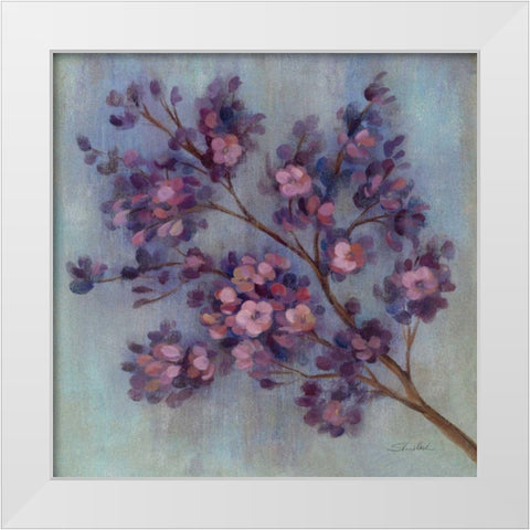 Twilight Cherry Blossoms II White Modern Wood Framed Art Print by Vassileva, Silvia