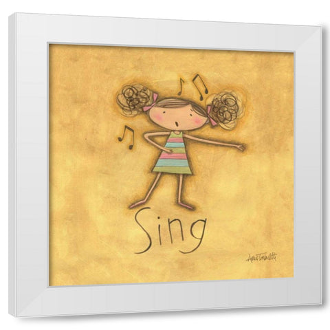 Sing White Modern Wood Framed Art Print by Tavoletti, Anne