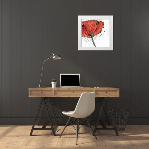 Not a California Poppy on White I White Modern Wood Framed Art Print by Paschke, Chris