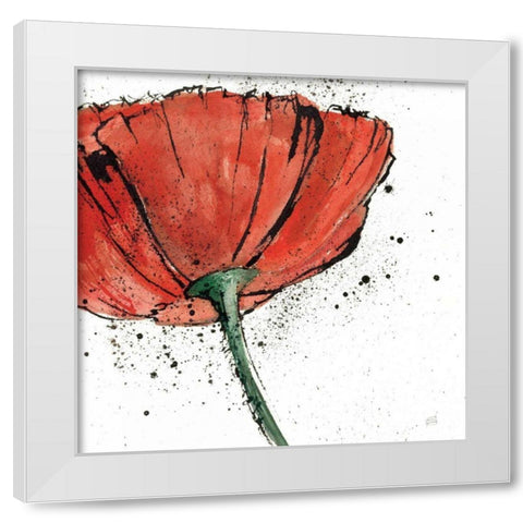 Not a California Poppy on White I White Modern Wood Framed Art Print by Paschke, Chris