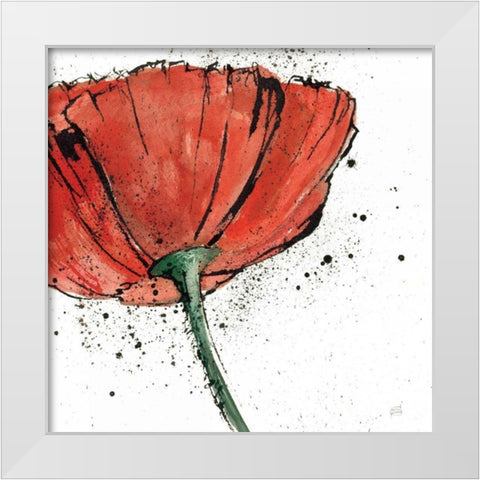 Not a California Poppy on White I White Modern Wood Framed Art Print by Paschke, Chris