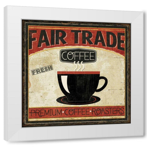 Coffee Roasters I White Modern Wood Framed Art Print by Pela Studio