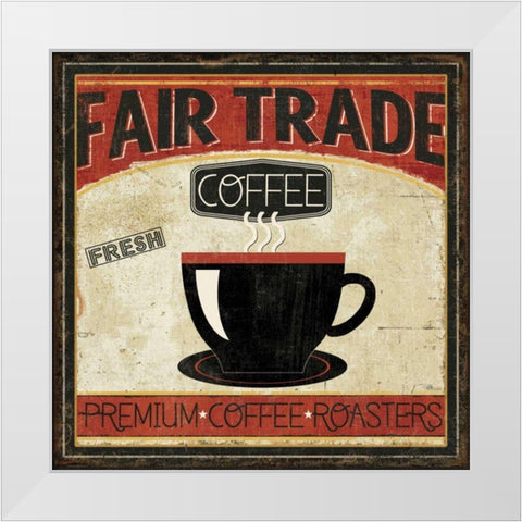 Coffee Roasters I White Modern Wood Framed Art Print by Pela Studio