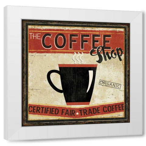 Coffee Roasters III White Modern Wood Framed Art Print by Pela Studio