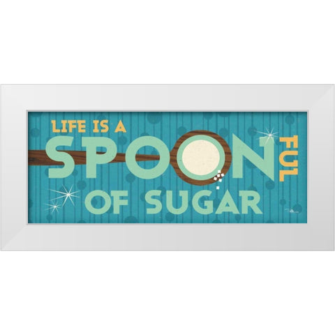 Kitchen It VIII White Modern Wood Framed Art Print by Pela Studio