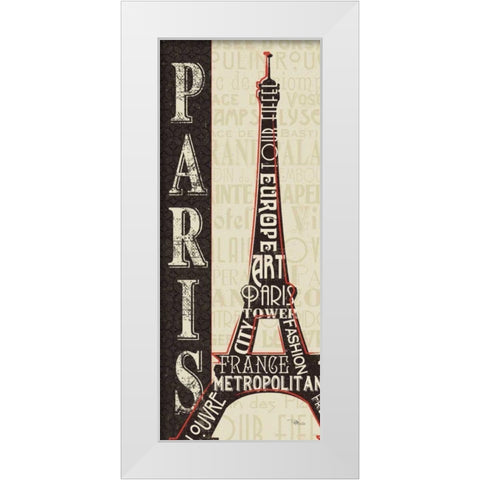 City Words I White Modern Wood Framed Art Print by Pela Studio