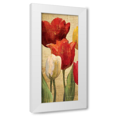 Tulip Fantasy on Cream II White Modern Wood Framed Art Print by Hageman, Marilyn