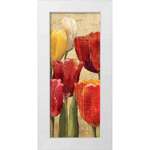 Tulip Fantasy on Cream III White Modern Wood Framed Art Print by Hageman, Marilyn