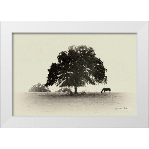 Horses and Trees I White Modern Wood Framed Art Print by Van Swearingen, Debra