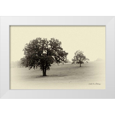 Horses and Tress II White Modern Wood Framed Art Print by Van Swearingen, Debra