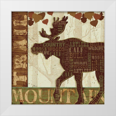 Woodland Words IV White Modern Wood Framed Art Print by Pela Studio