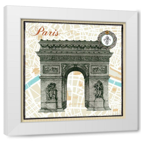 Monuments des Paris Arc White Modern Wood Framed Art Print by Schlabach, Sue
