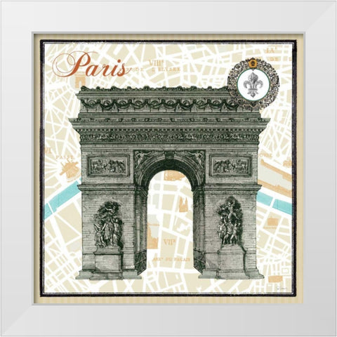 Monuments des Paris Arc White Modern Wood Framed Art Print by Schlabach, Sue